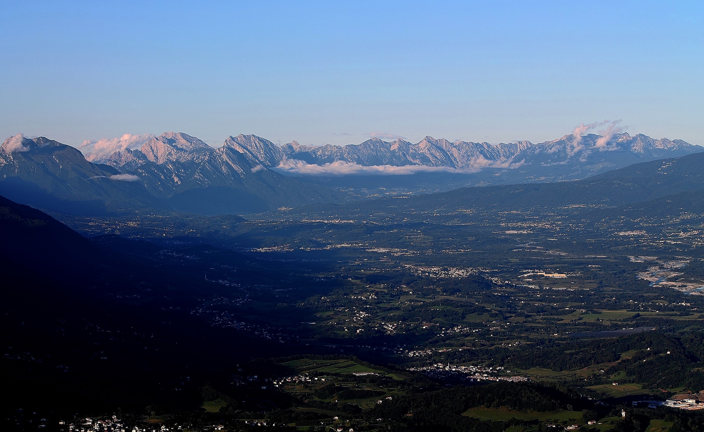 panorama of mountain valley belluna..dal oats feltre (bl)...
