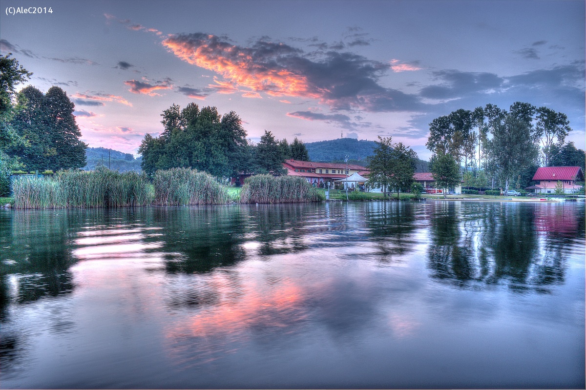Candia Lake at sunset HDR...