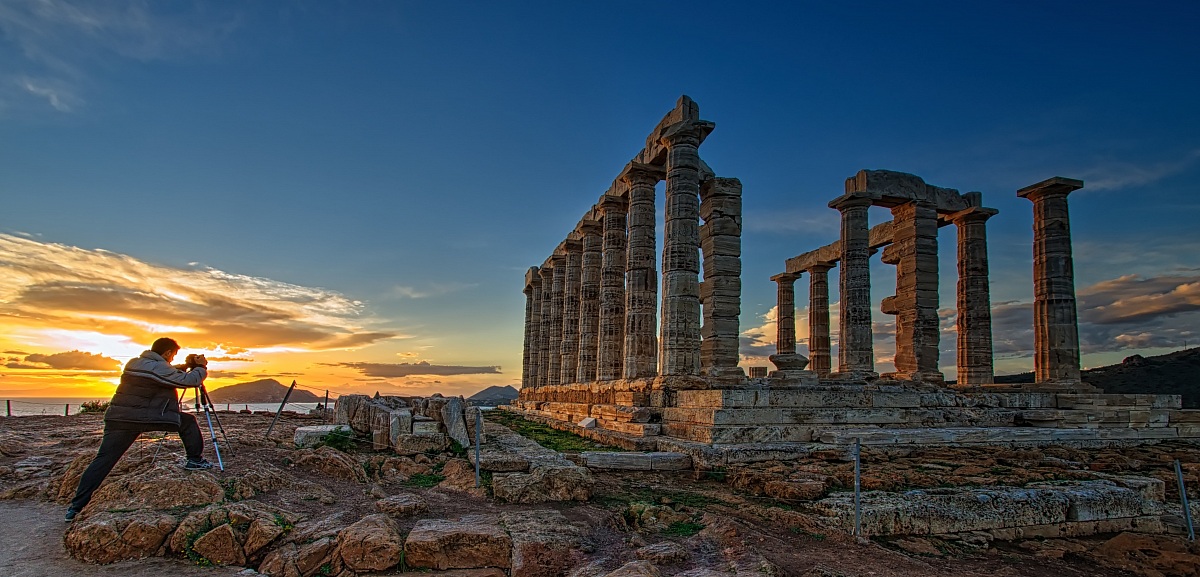 Temple of Poseidon in Sounion cape...