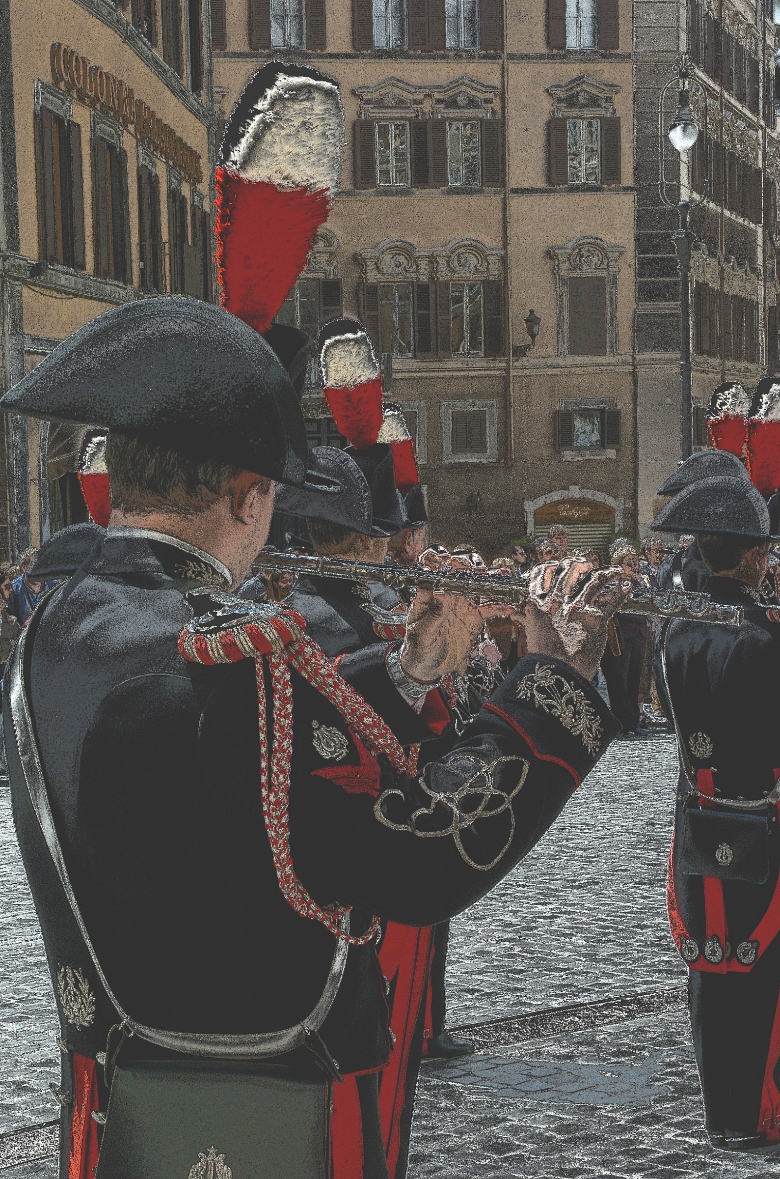 Roma, Carabinieri a piazza Montecitorio...