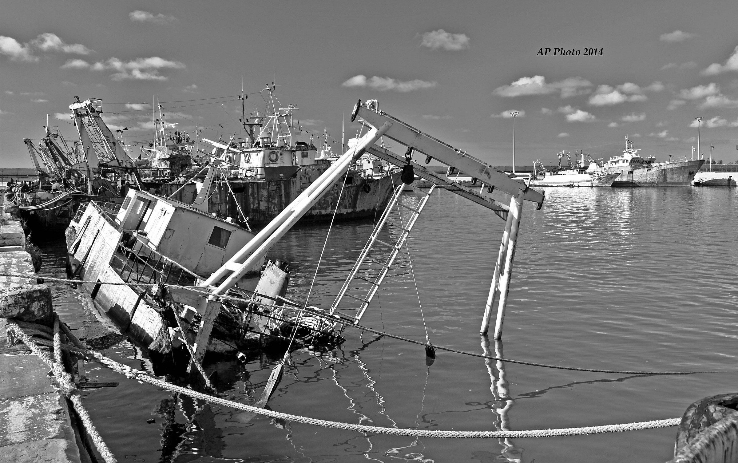 A vessel at anchor in Mazara del Vallo...