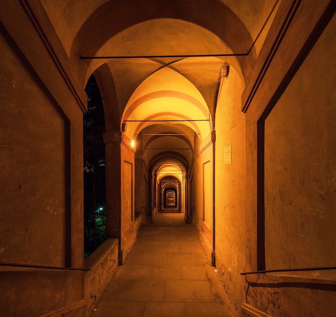 corridor to the Sanctuary of the Madonna di San Luca...