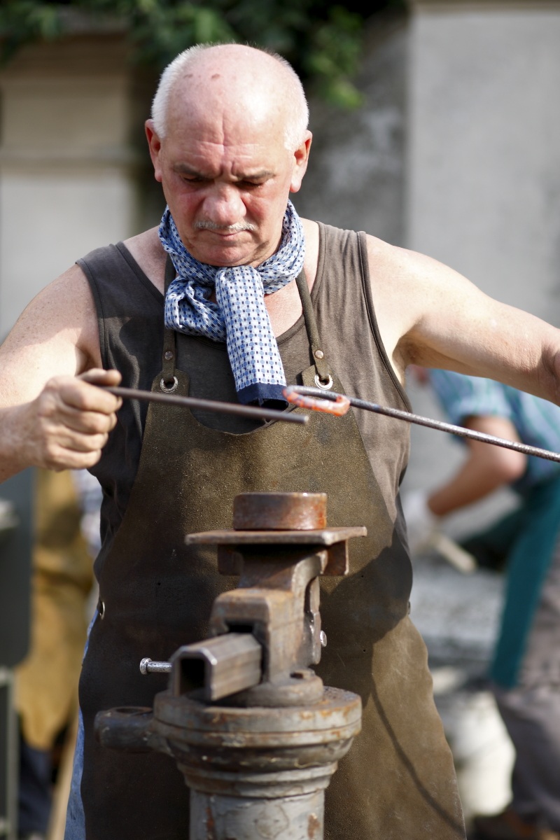 The skilled hands of the blacksmith...