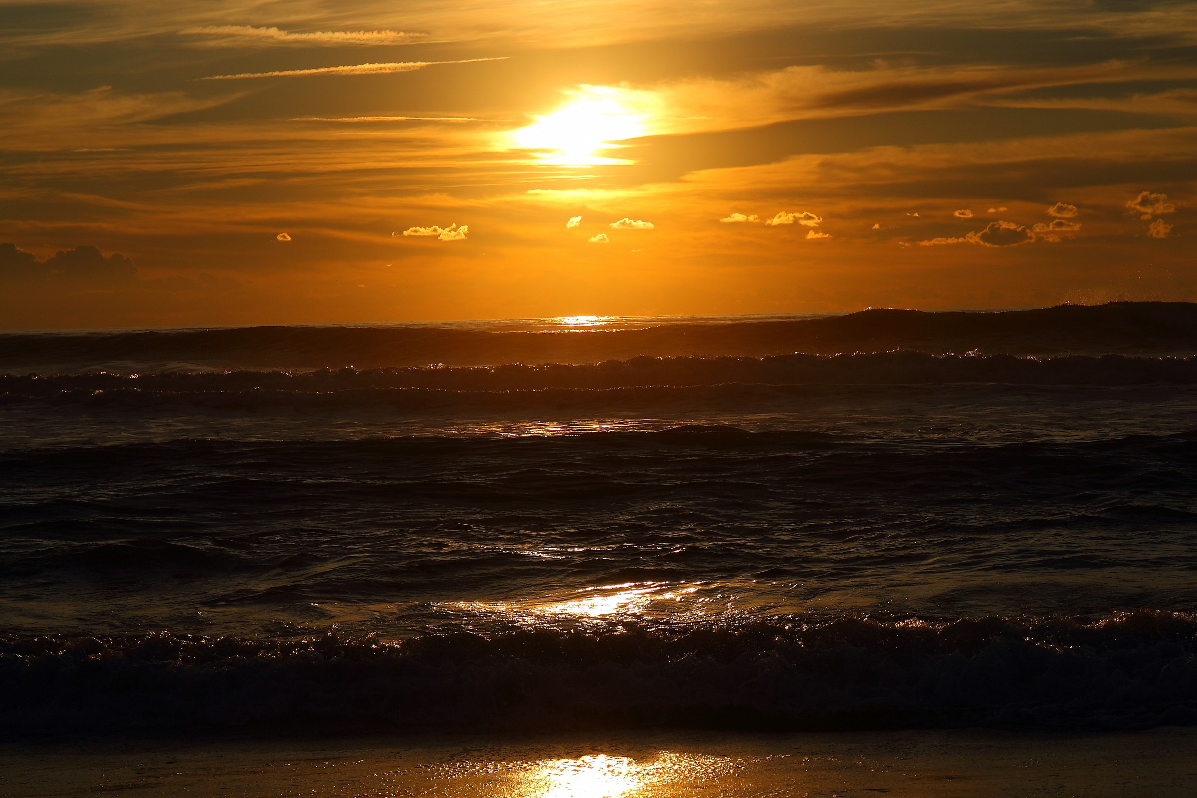 sunset at sea in winter...