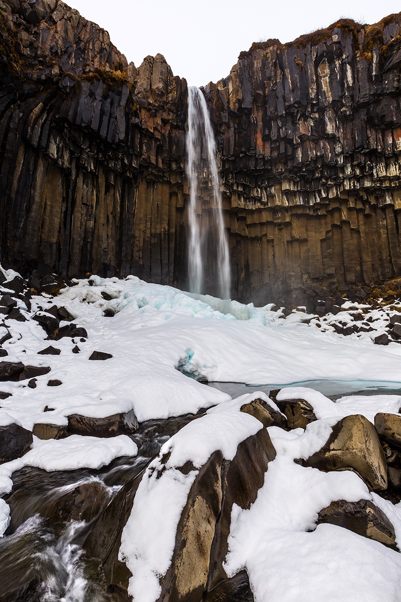The waterfall Svartifoss...