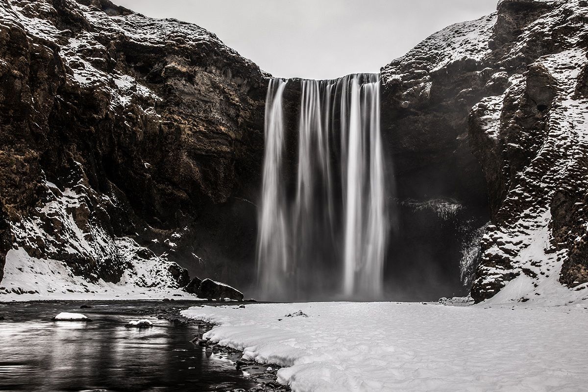 The waterfall Skogafoss...