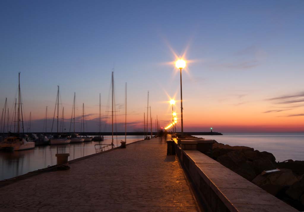 Pier at sunset in Viareggio...