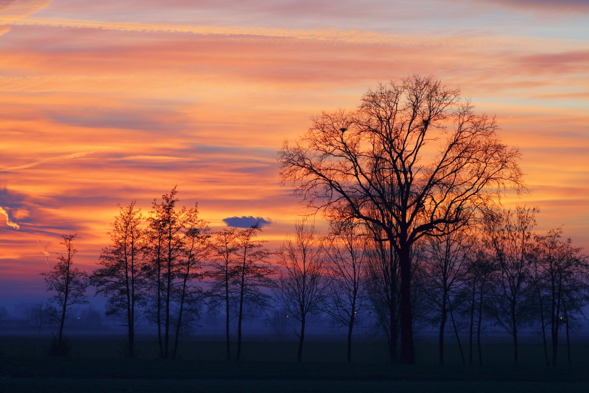 In winter, after sunset....