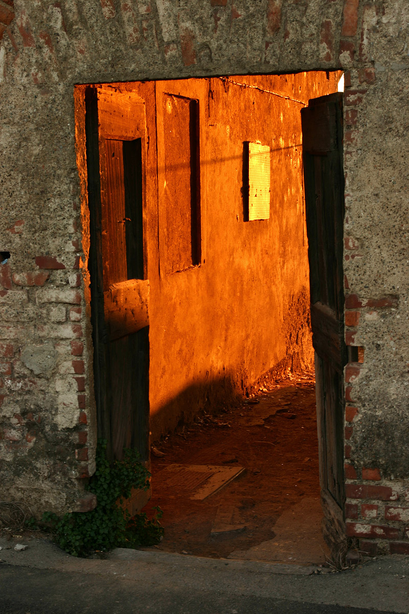 The door on the last warm light...