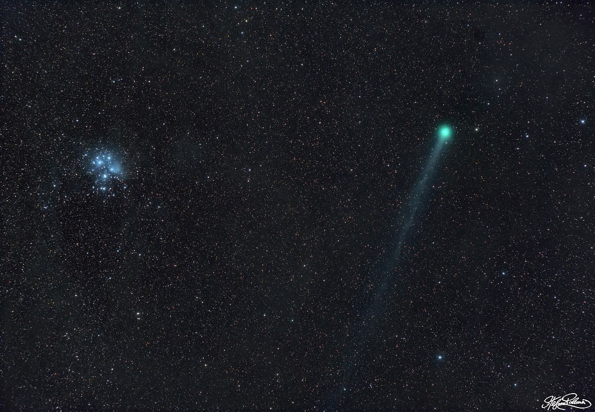 La cometa Lovejoy verso le Pleiadi...