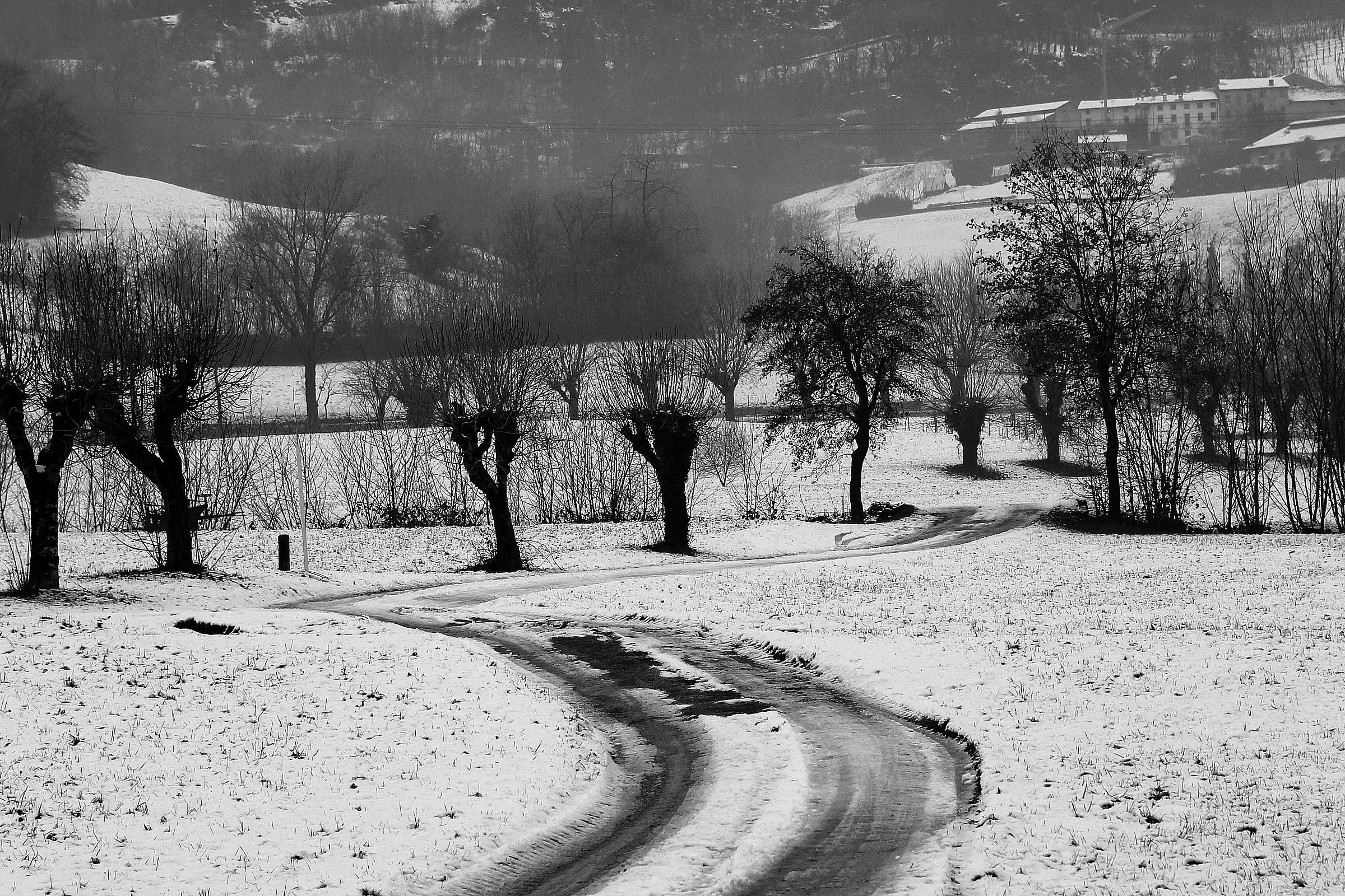 Neve in campagna a Malo...