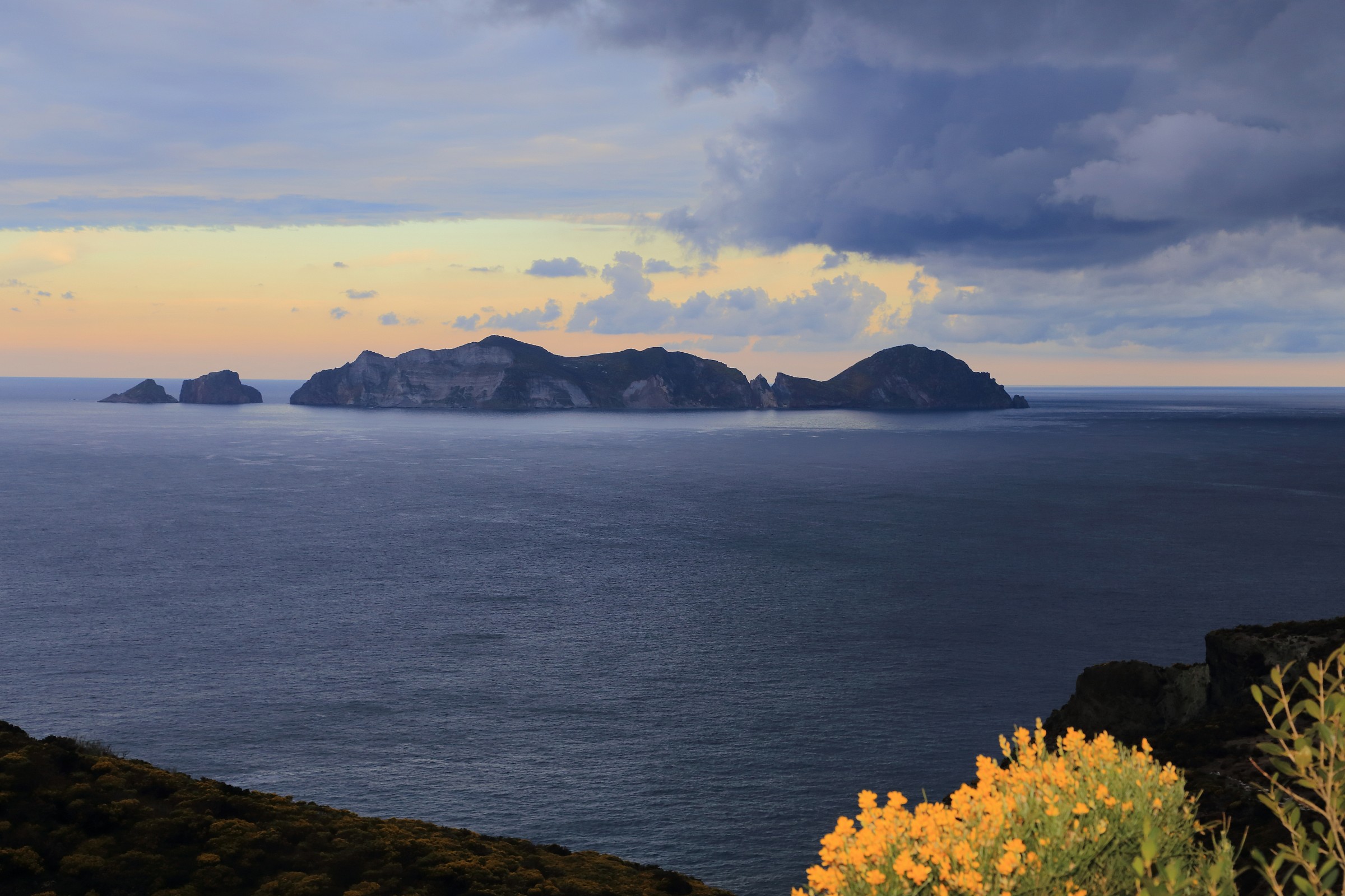Island Palmarola- View from Ponza...
