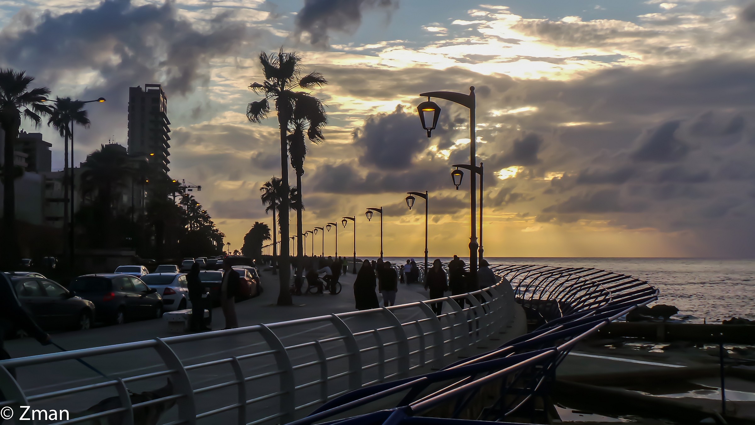 Sunset at Beirut Corniche Promenade...