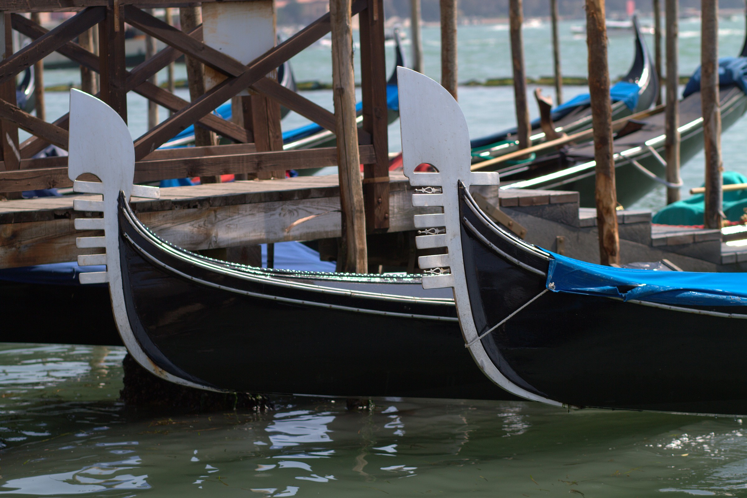 Gondolas in Venice .......