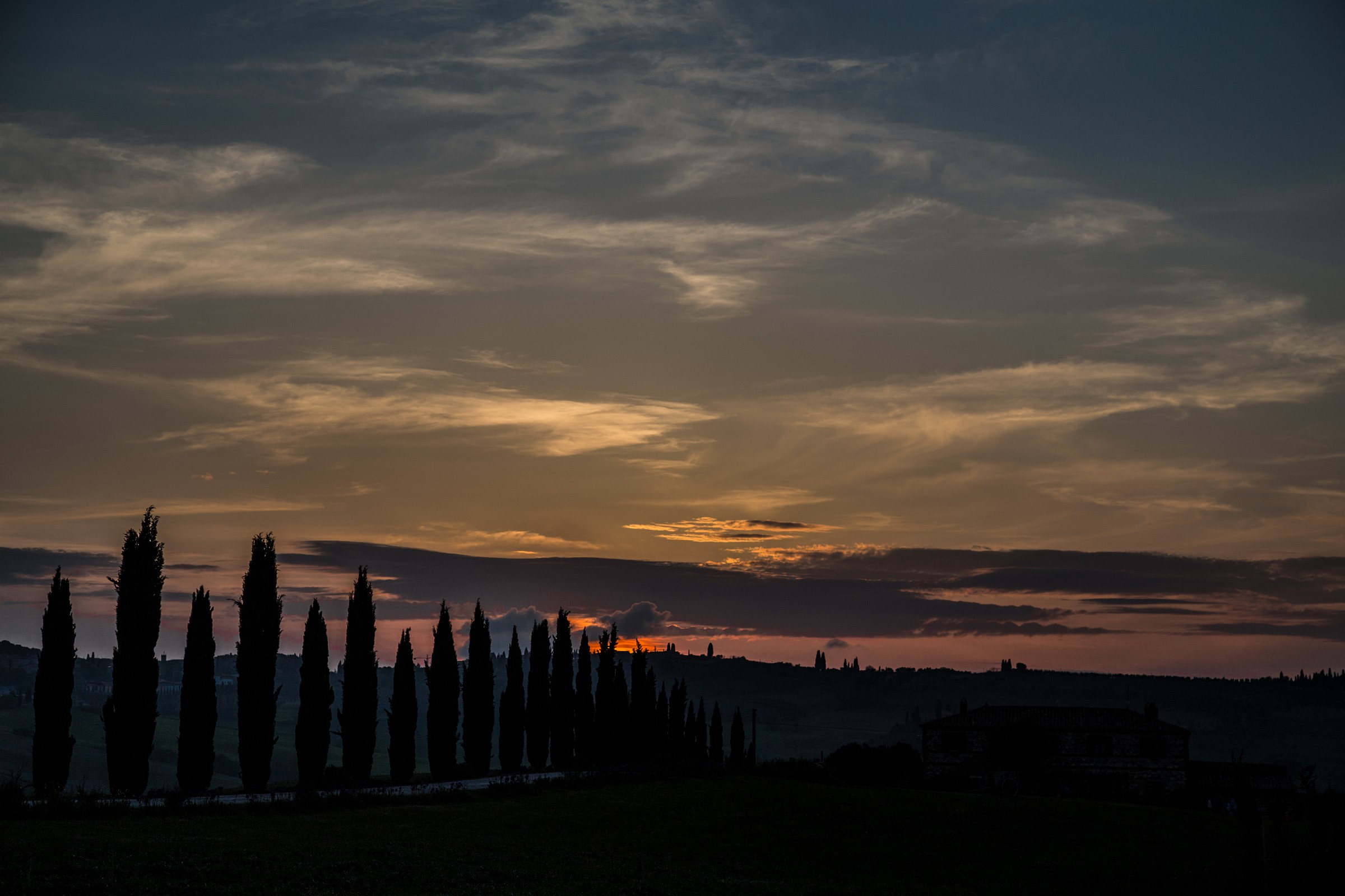 The sunset of the Val D'Orcia....
