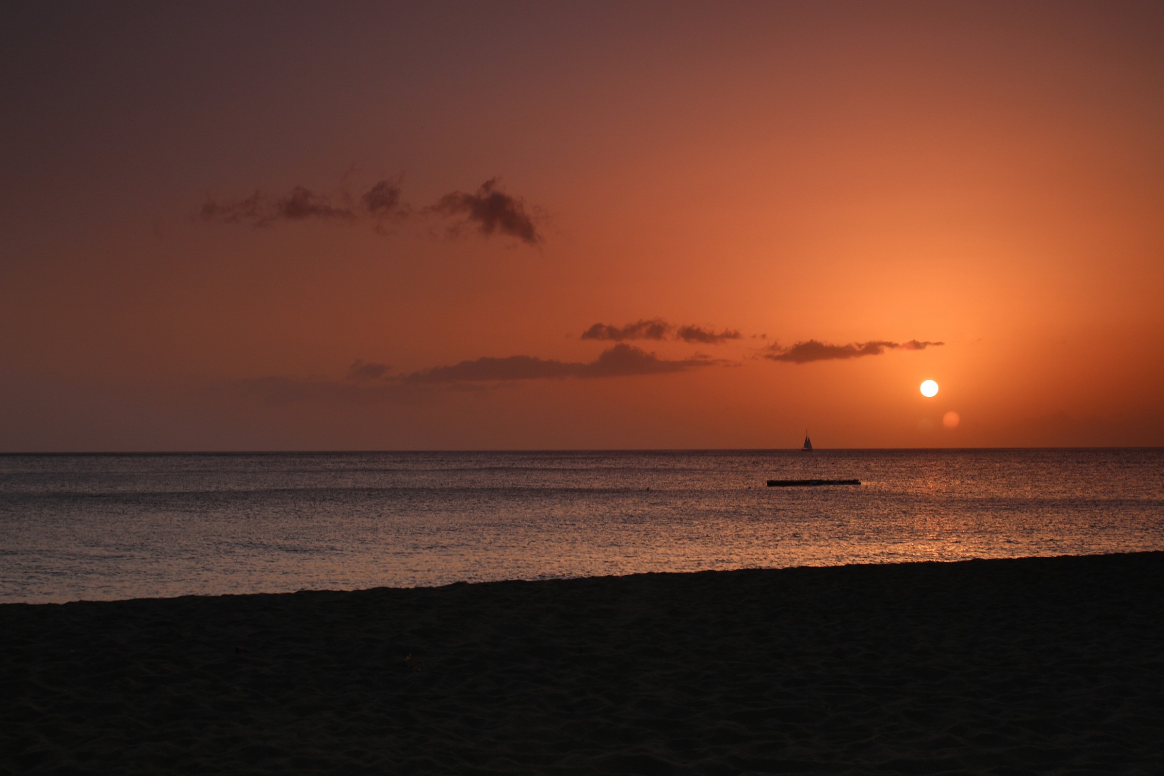 Sunset over the Caribbean Sea...