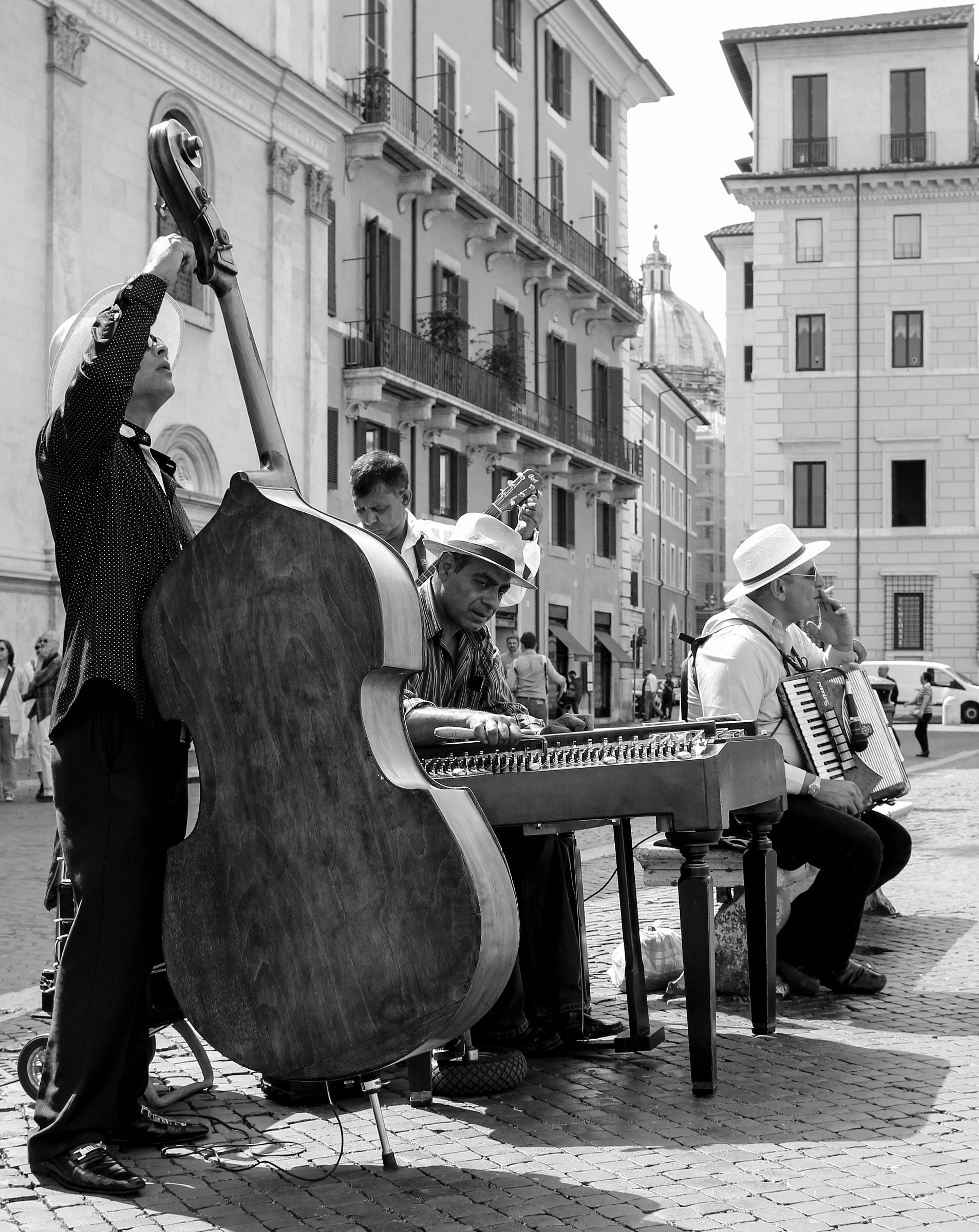 Music on street...