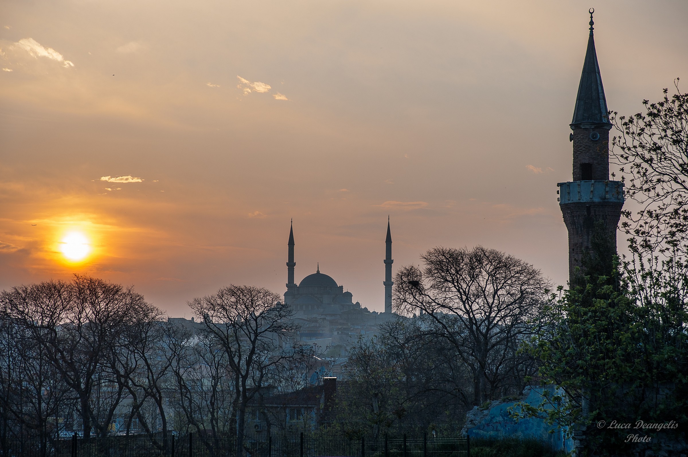 Sunset on the mosque fatih...
