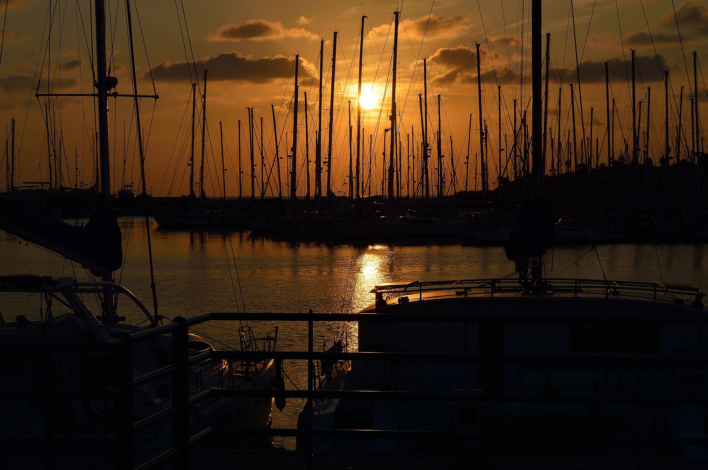 Sunset over the harbor...