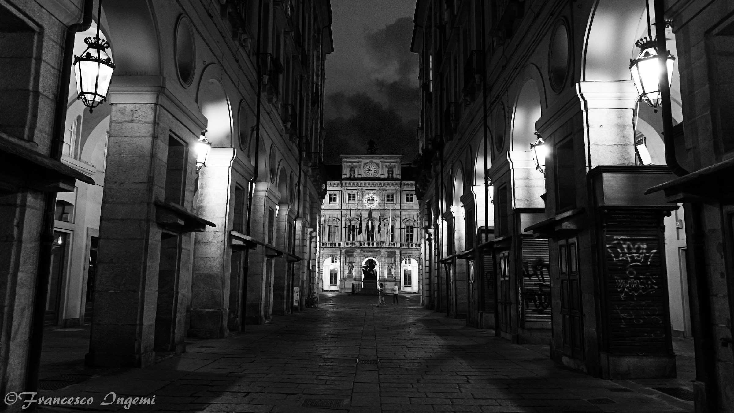 Torino di sera BN...