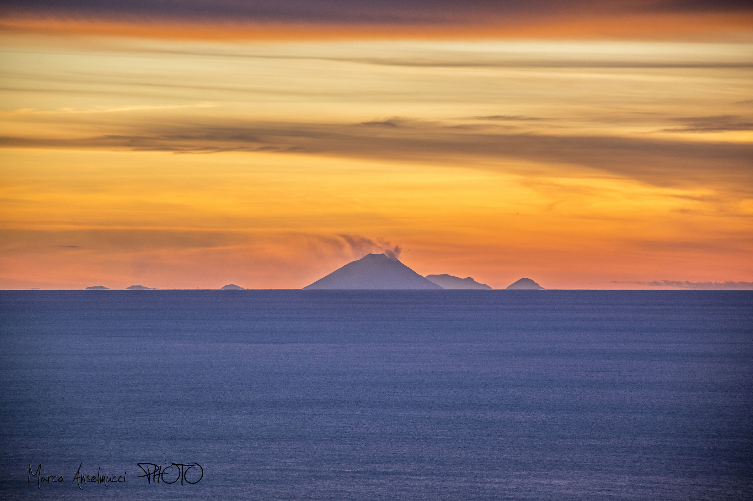 The Aeolian islands seen from my country Paola (cs)...