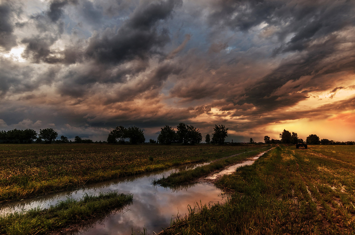 Clouds and water...