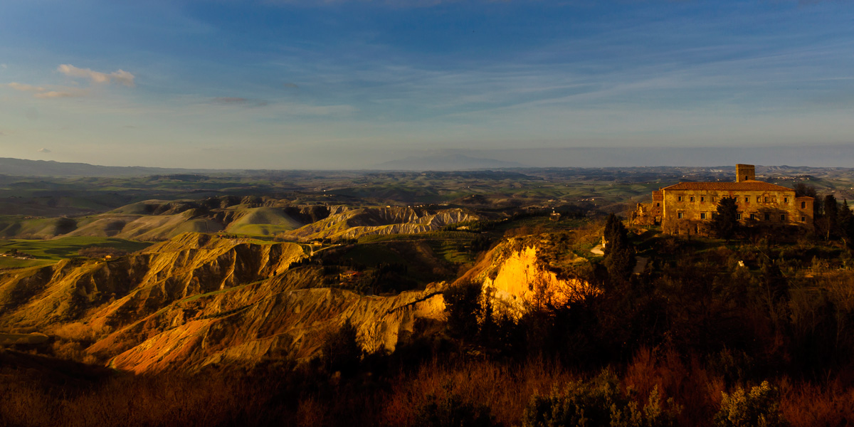 Volterra and the cliffs at sunset...