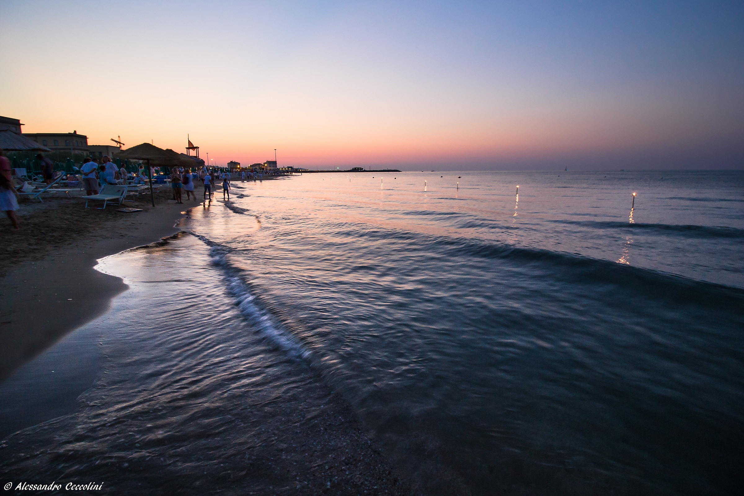 Candles in the sea in Pesaro...