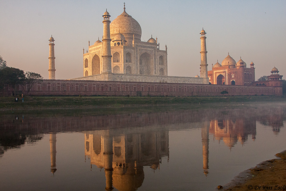 Taj Mahal reflected in the Yamuna River...