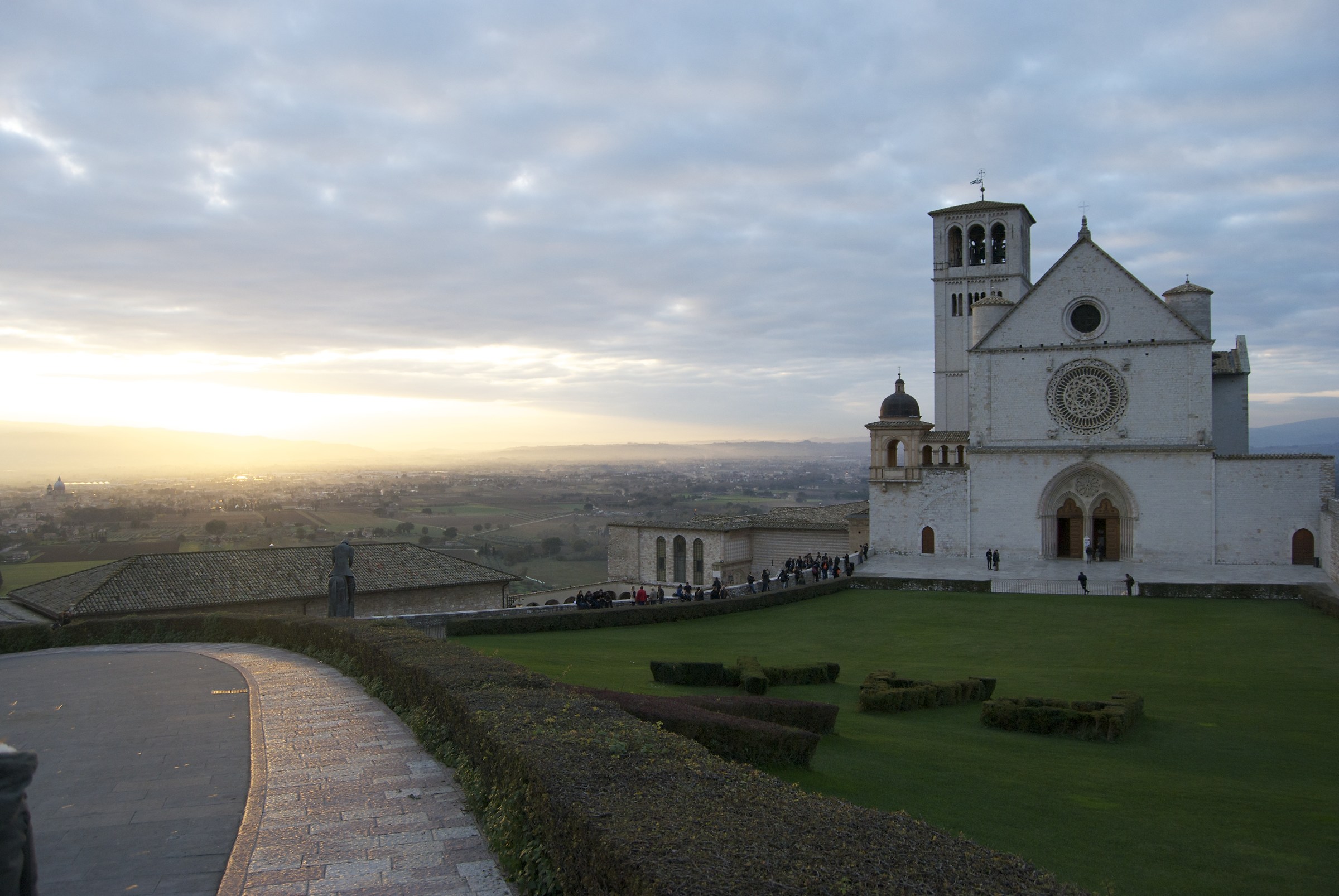Assisi, the Basilica at sunset...