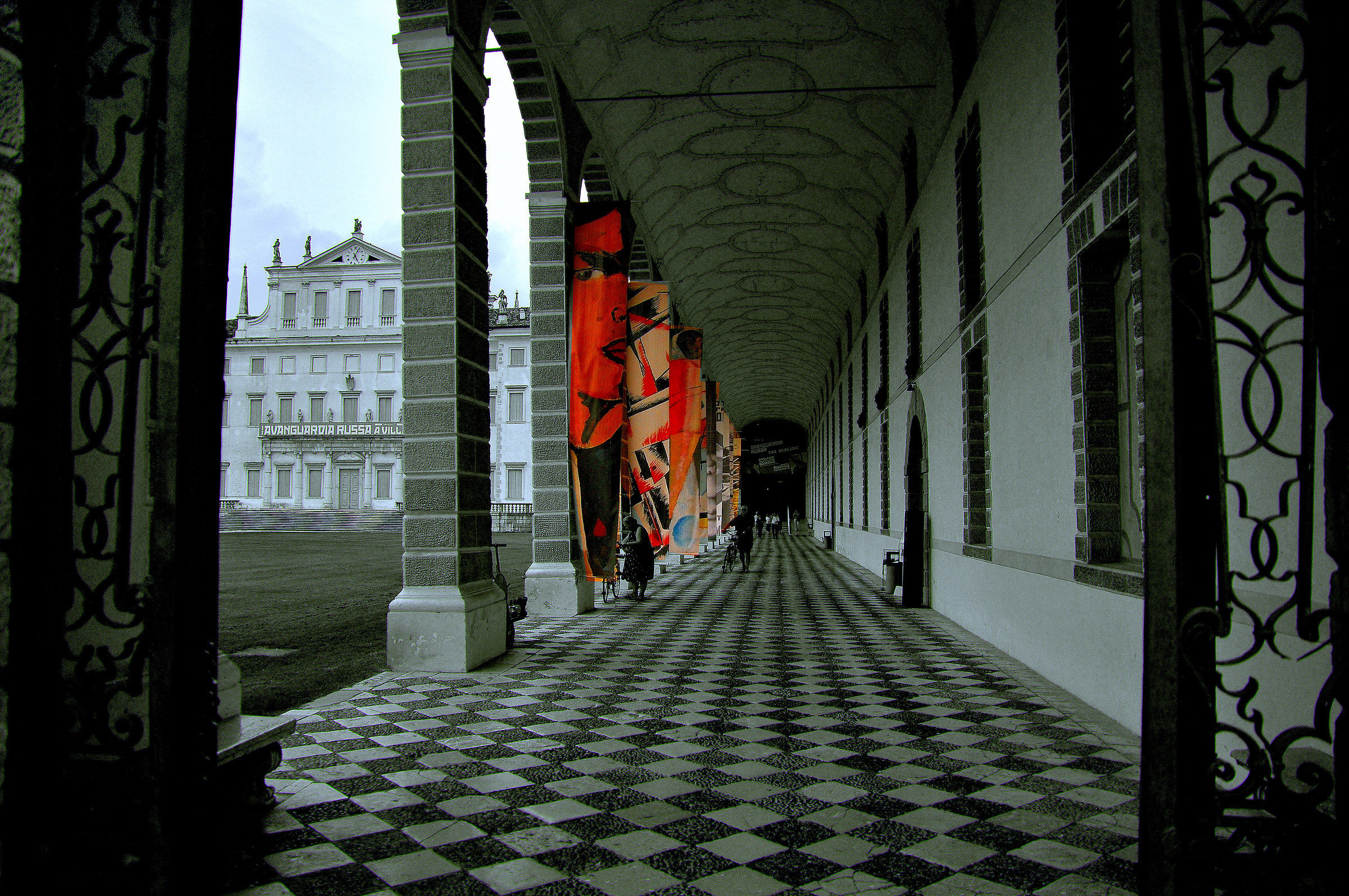 the porch of Villa Manin...