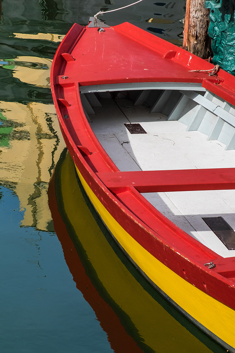 Red and yellow boat...