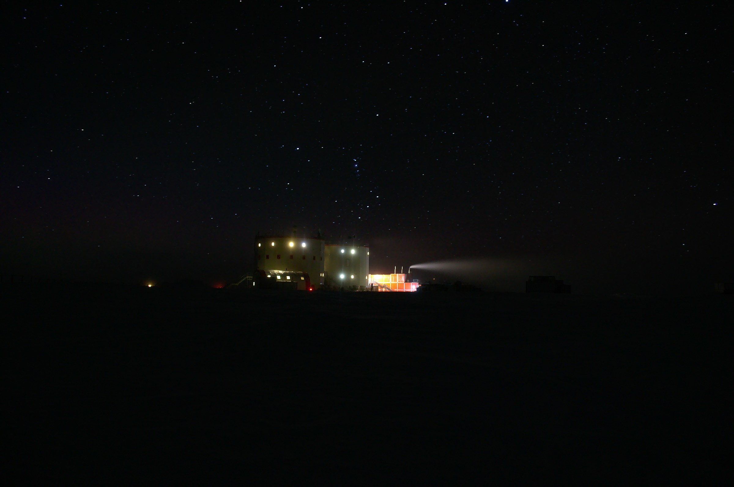 Antarctica night lost in the darkness Concordia Base...