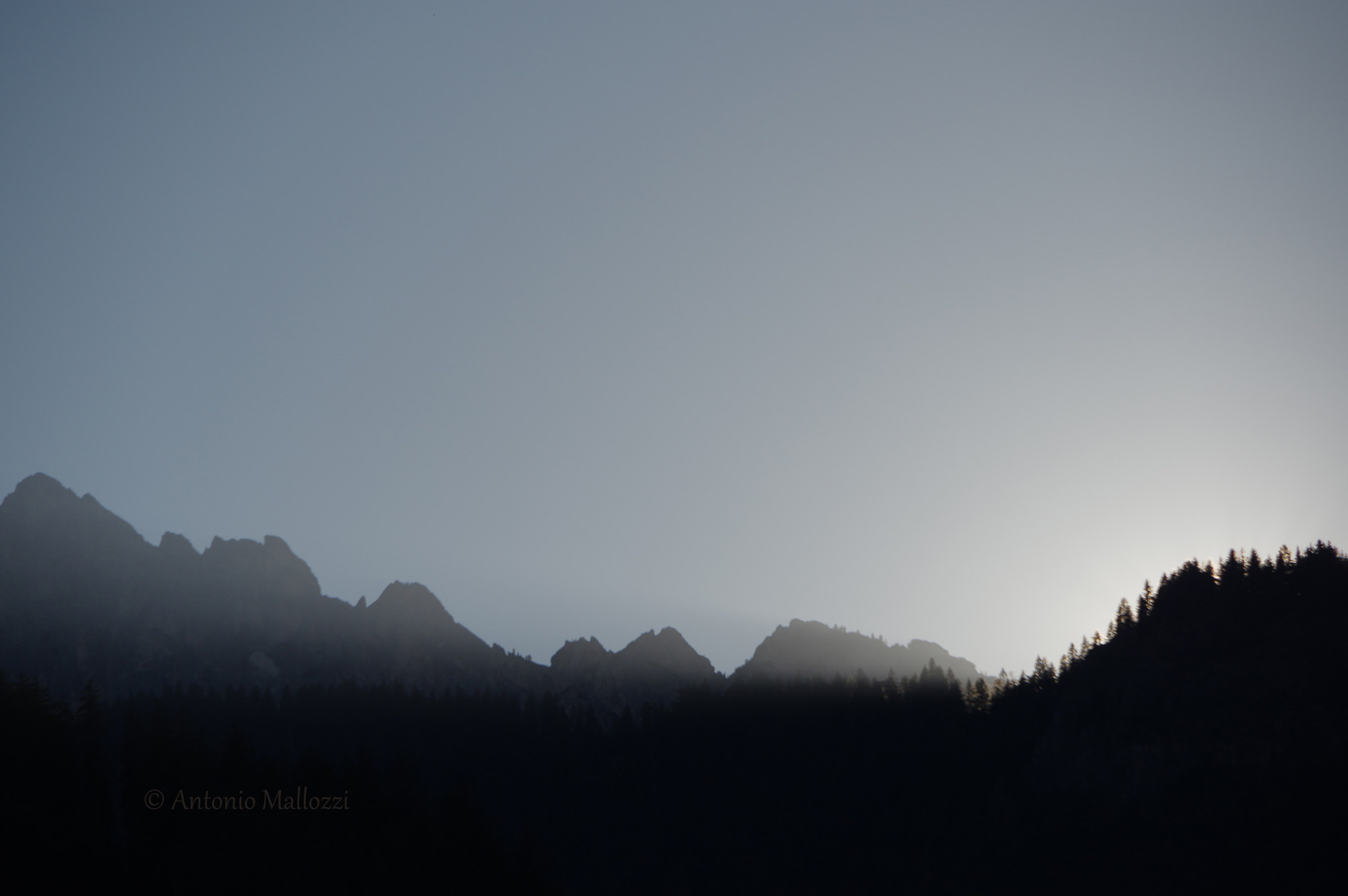 Dolomites in the day's last light...
