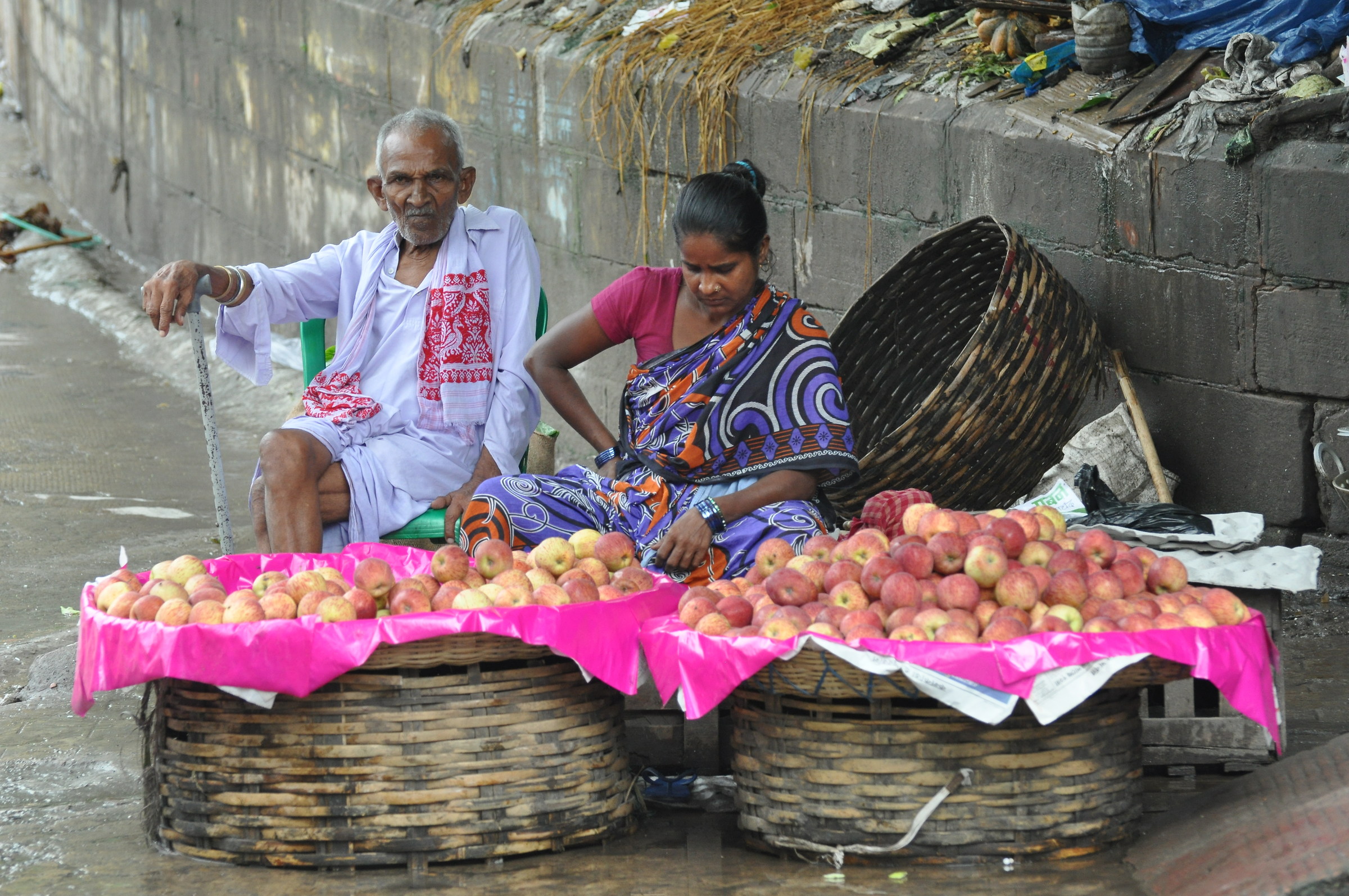 sellers of apples in Calcutta...