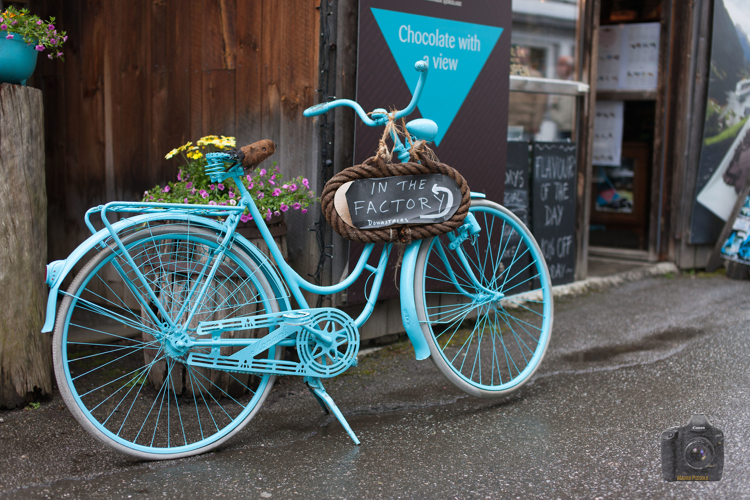 Blue bike...