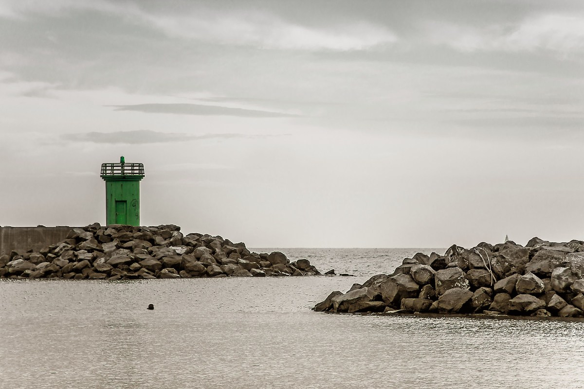 Green lighthouse...