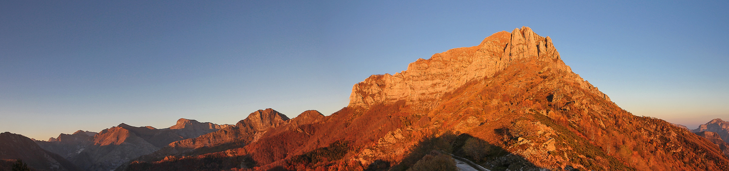 sunset over the Passo Croce 1154m above sea level...