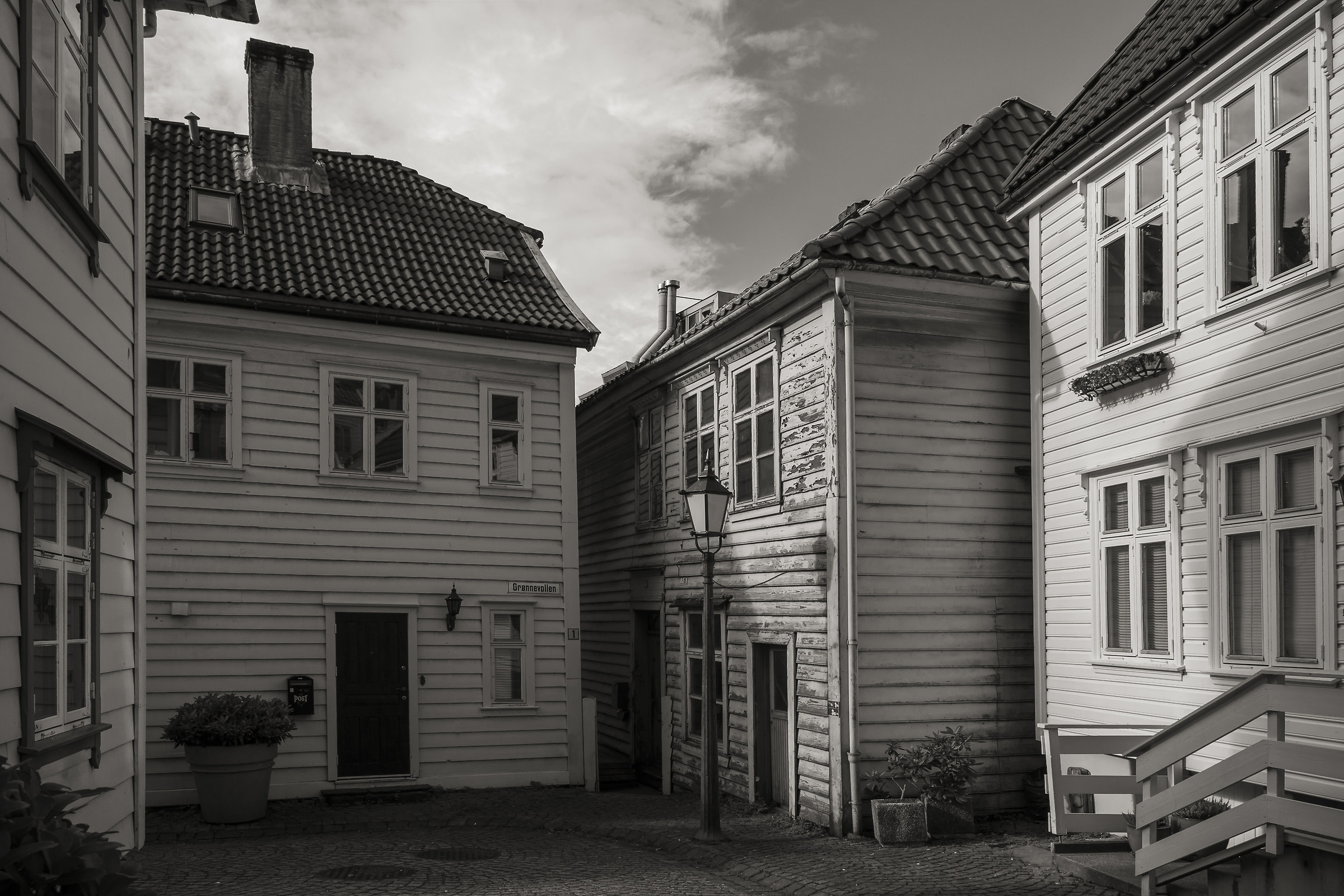 old neighborhood in the center of Bergen...