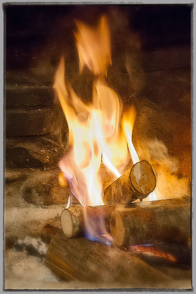 flame of a fireplace...