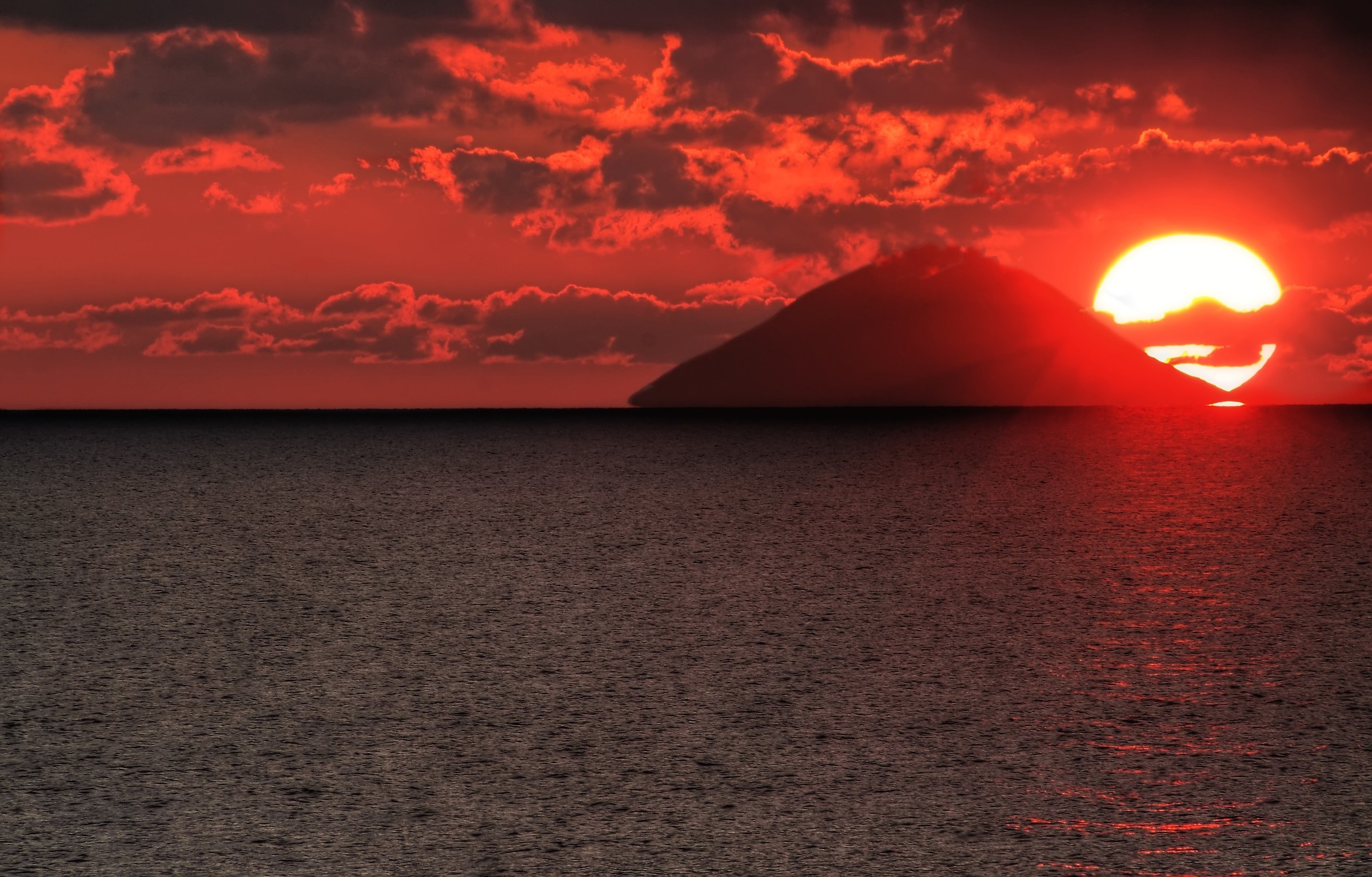 the volcano and the sunset...