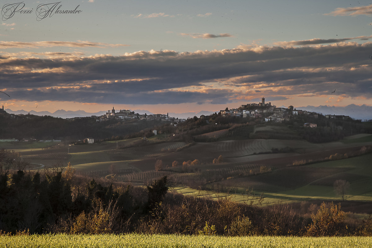 Conzano and Camagna views from Lu Monferrato...