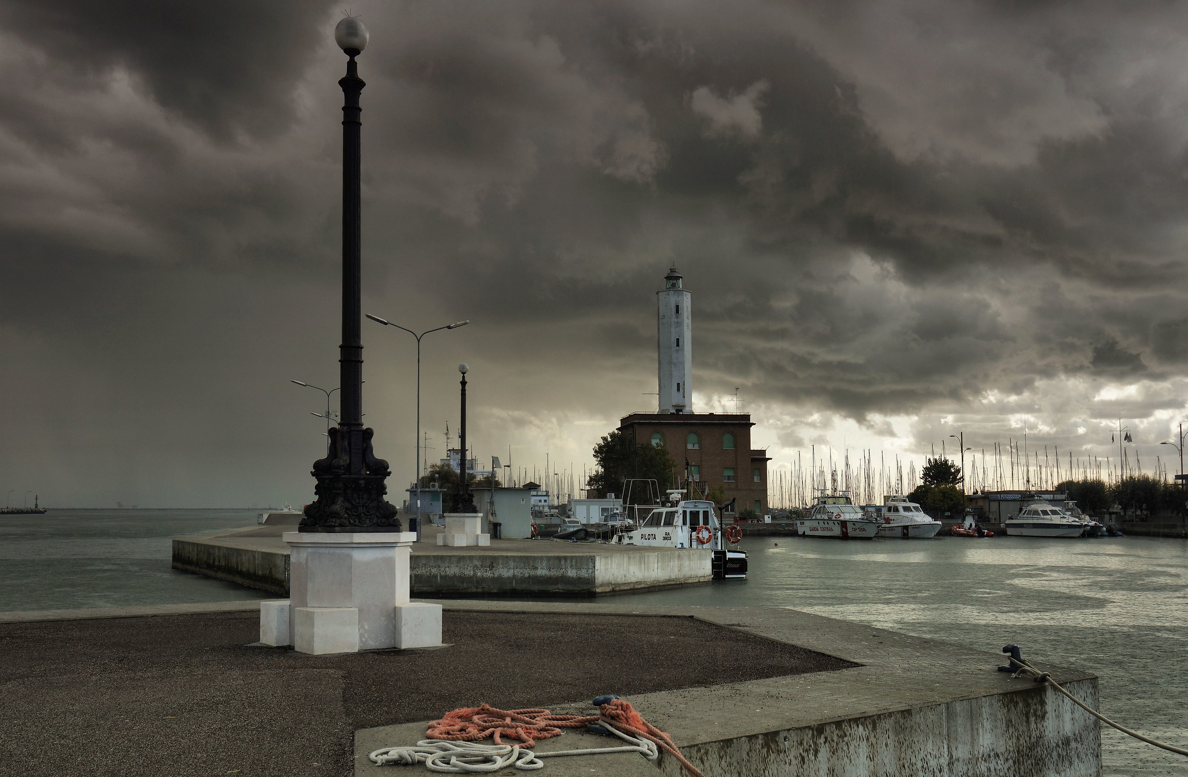 The old street lamp and the lighthouse....