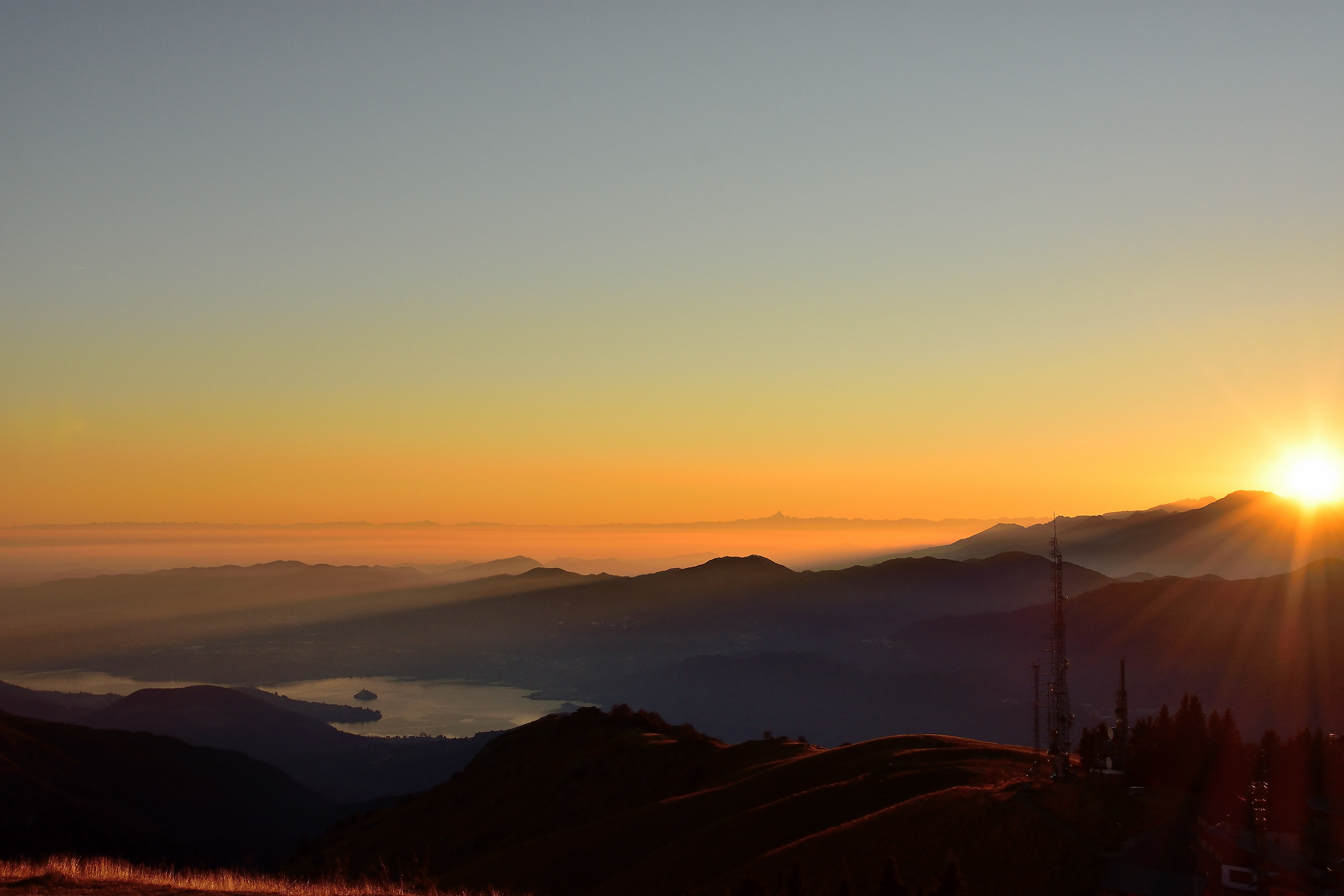 From the top of the Mottarone - the latest grazing lights...