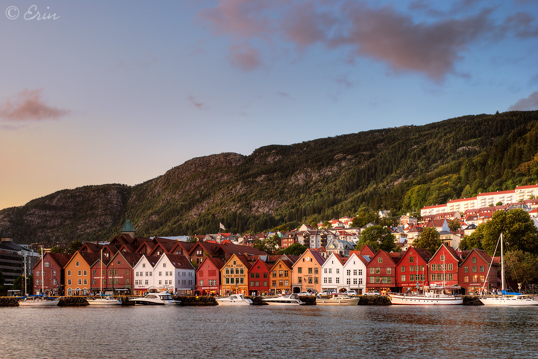 Bergen at sunset, Norway....