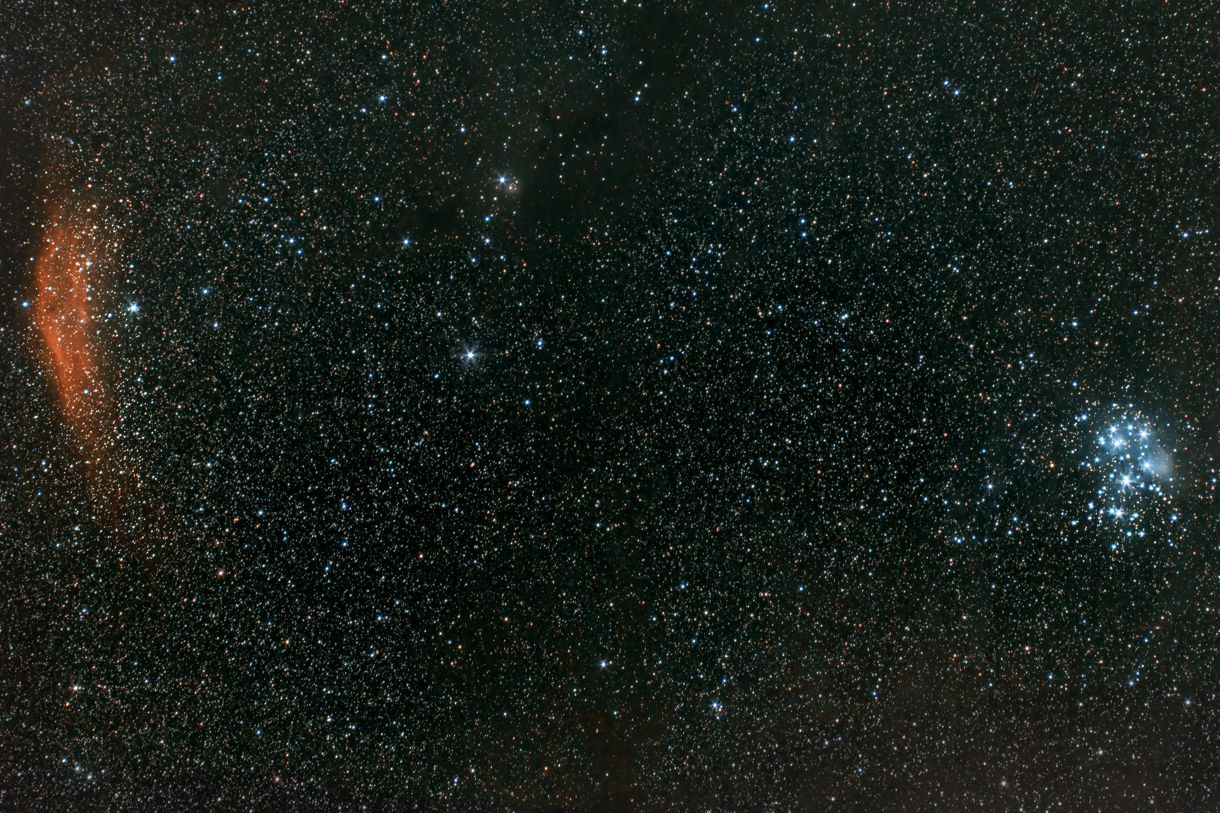 California Nebula and the Pleiades...