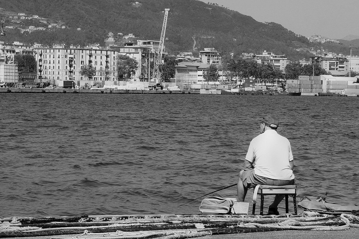 The lone fisherman...