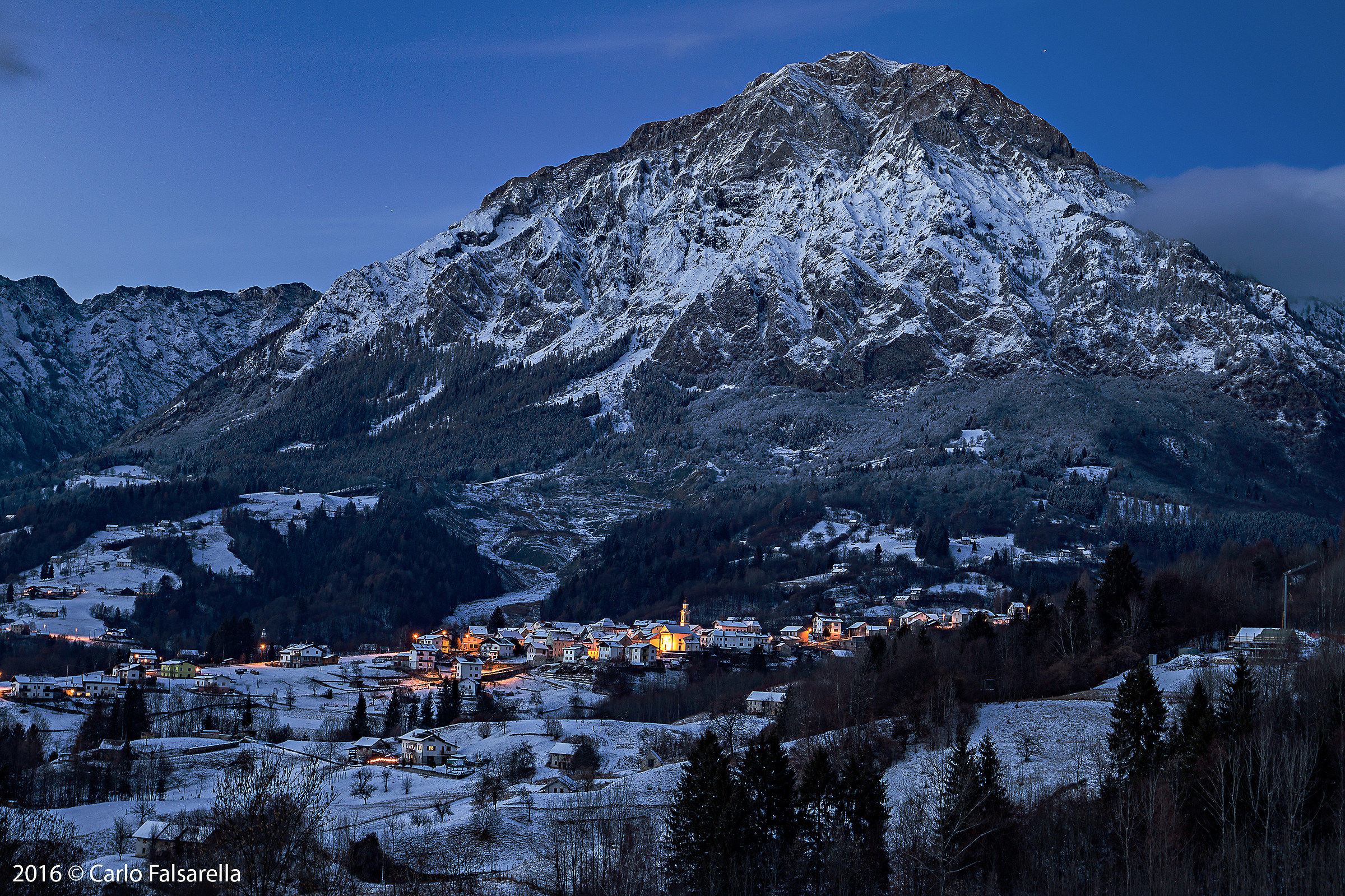 View of Irrighe and Monte Teverone (Alpago)...