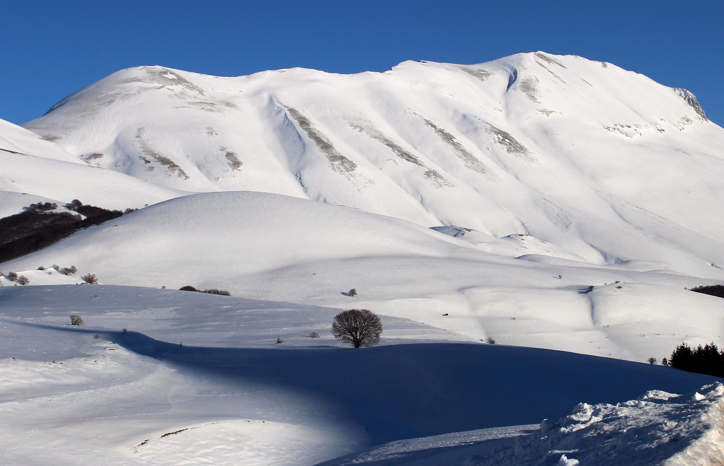 Snowy hills in Castelluccio...