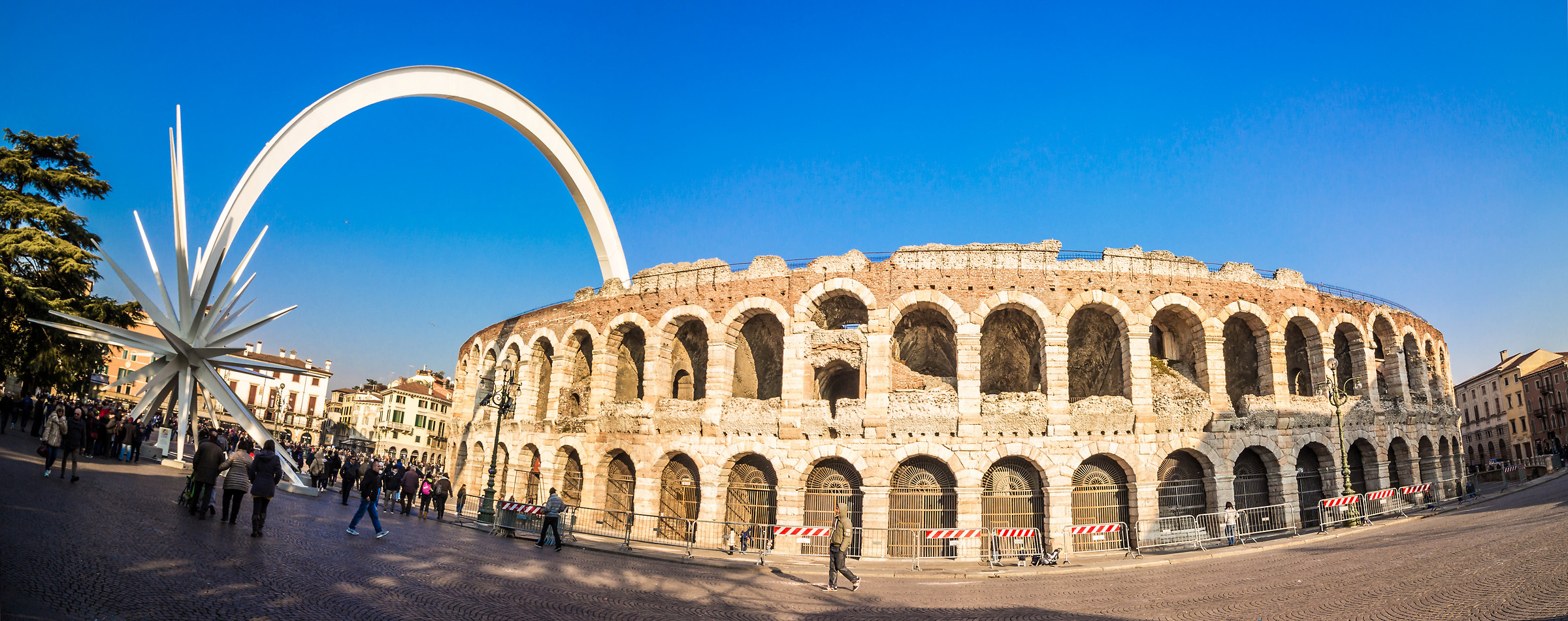 The Arena of Verona with the Christmas Star...